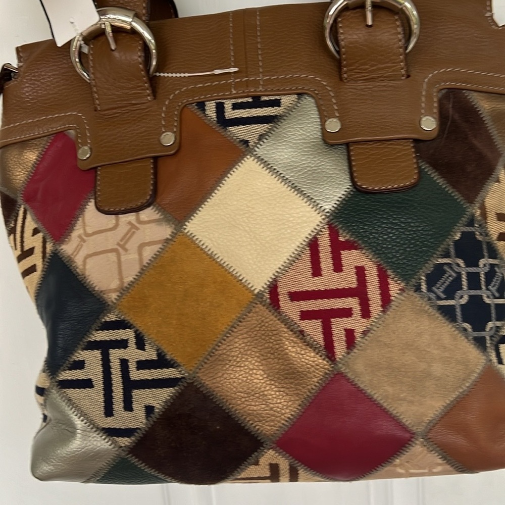 Tignanello Patchwork Multicolor Shopper Leather S… - image 3
